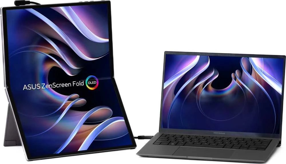 ASUS ZenScreen Fold OLED MQ17QH nešiojamas monitorius 17,3 colio OLED WUXGA 4:3 60Hz 350cd/m2 0,2ms Mini HDMI 2xUSB-C