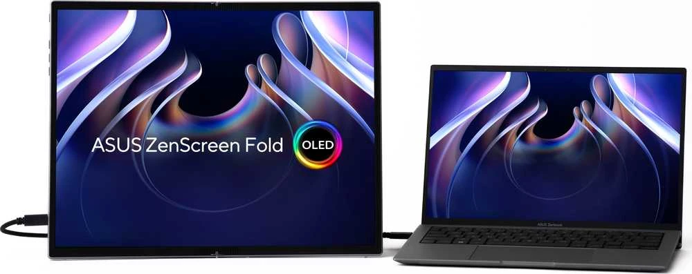 ASUS ZenScreen Fold OLED MQ17QH nešiojamas monitorius 17,3 colio OLED WUXGA 4:3 60Hz 350cd/m2 0,2ms Mini HDMI 2xUSB-C