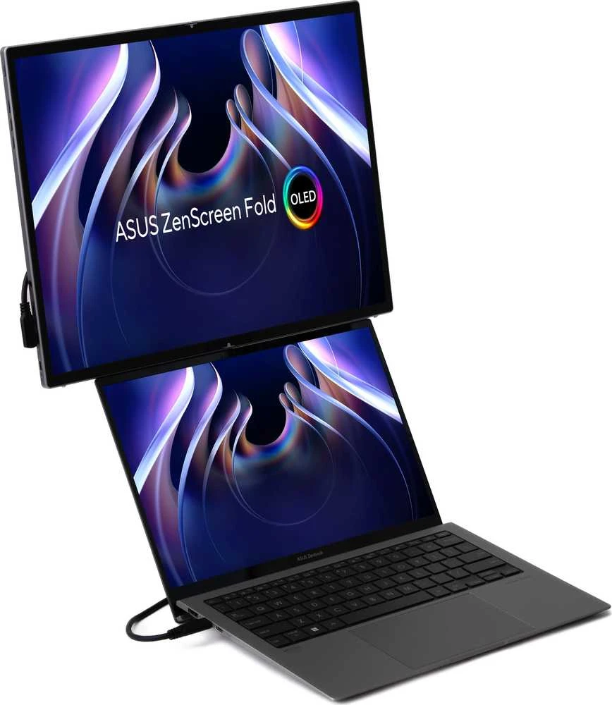 ASUS ZenScreen Fold OLED MQ17QH nešiojamas monitorius 17,3 colio OLED WUXGA 4:3 60Hz 350cd/m2 0,2ms Mini HDMI 2xUSB-C