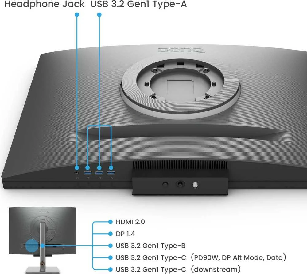 Monitorius BENQ RD280U 28,2 colio IPS 3840x2560 350cd/m2 5ms HDMI 2.0 DP USB tipas C PD90W HUB USB KVM Aukštis
