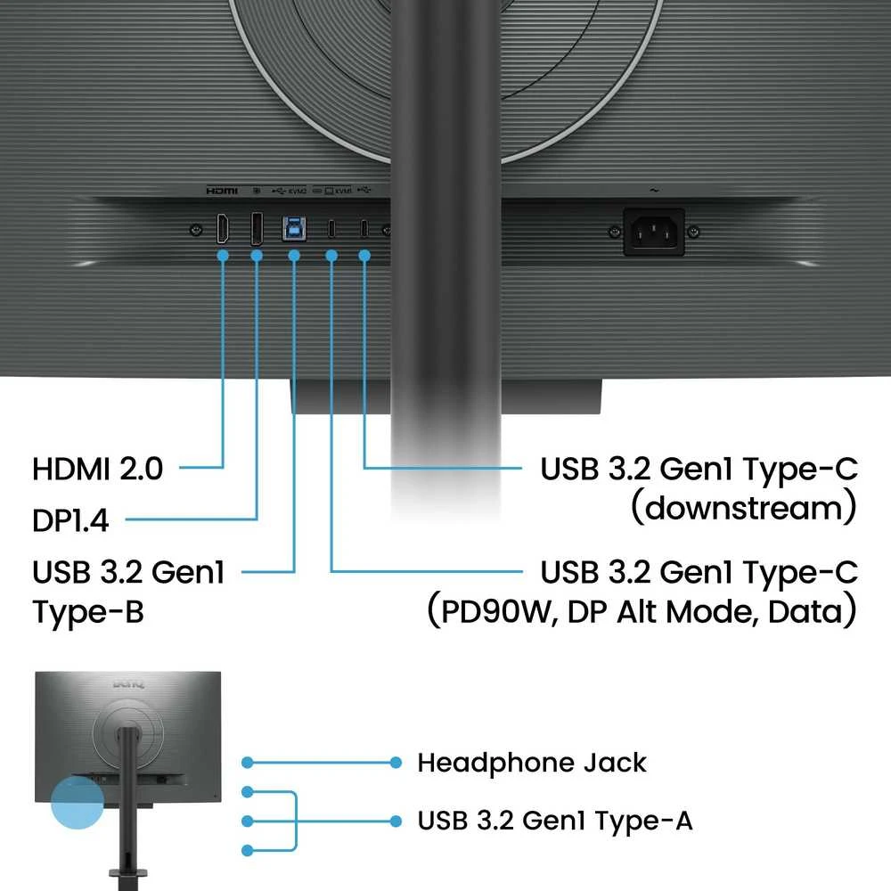 Monitorius BENQ RD280UA 28,2 colio IPS 3840x2560 350cd/m2 5ms HDMI 2.0 DP USB tipas C PD90W HUB USB KVM Pivot