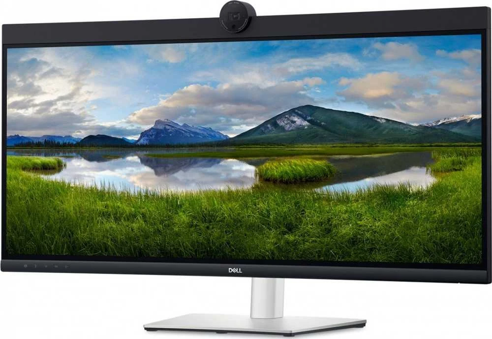 Dell Monitorius P3424web 34 colių IPS lenktas WQHD (3440x1440)/21:9/HDMI/DP/USB-C/RJ-45/Kamera/Garsiakalbiai/Mikrofonas/3Y