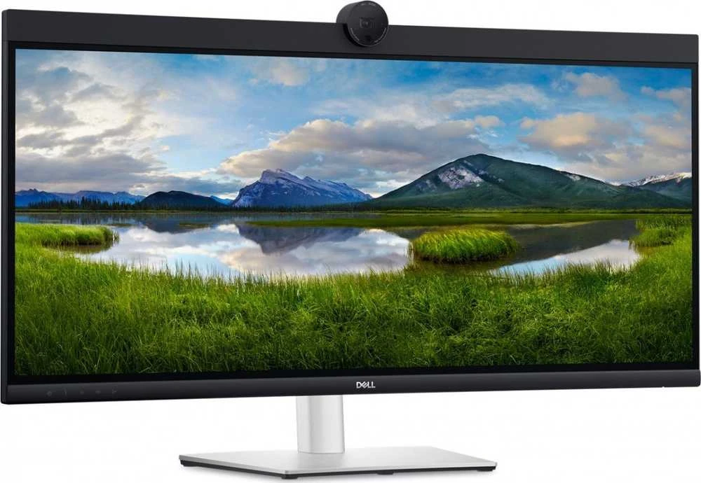 Dell Monitorius P3424web 34 colių IPS lenktas WQHD (3440x1440)/21:9/HDMI/DP/USB-C/RJ-45/Kamera/Garsiakalbiai/Mikrofonas/3Y