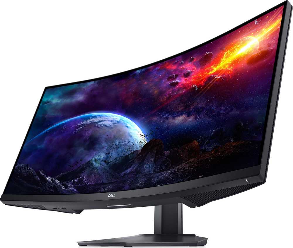 Monitorius Dell LCD S3422DWG/ 34 " / VA / WQHD / 1800R lenktas ekranas / 3440x1440 / 21:9 / 400 cd/m² / 2 ms reakcijos laikas / Reguliuojamas pasvirimas ir aukštis / Juodas / 210-AZZE