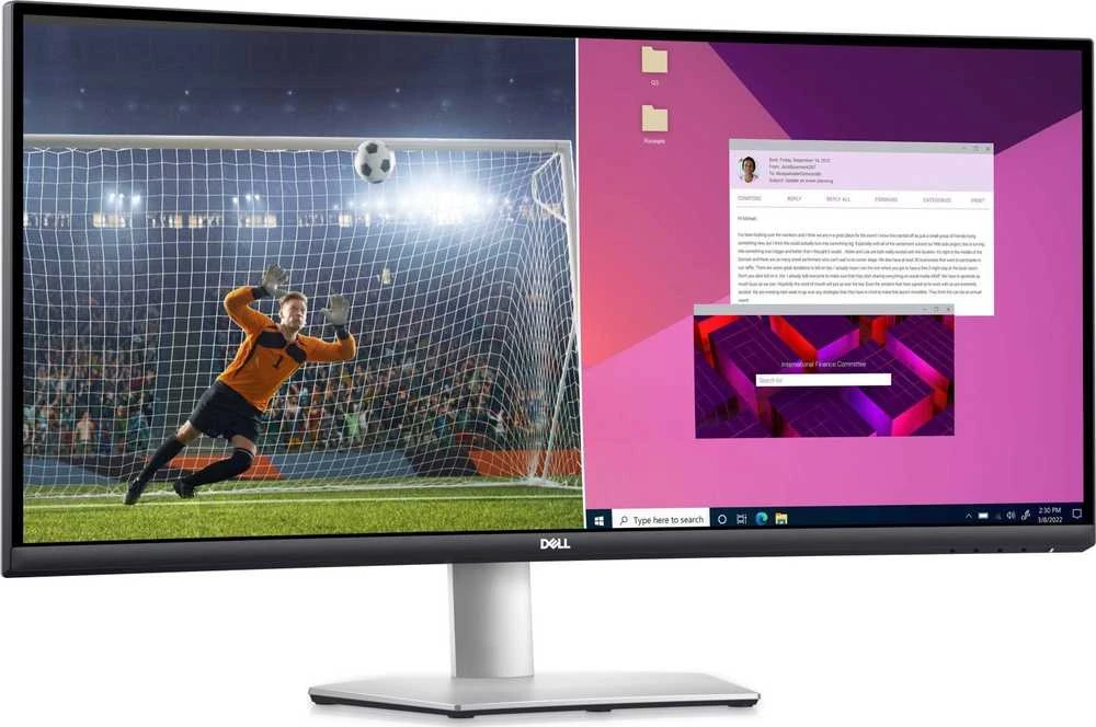 Monitorius Dell USB-C S3423DWC, 34Inch/Curved/ 3440 x 1440/ LED LCD/ VA/ 4ms/ 100Hz/300cd/m²,USB-C/ DP/ USB-A/HDMI, Audio Out, AMD FreeSync
