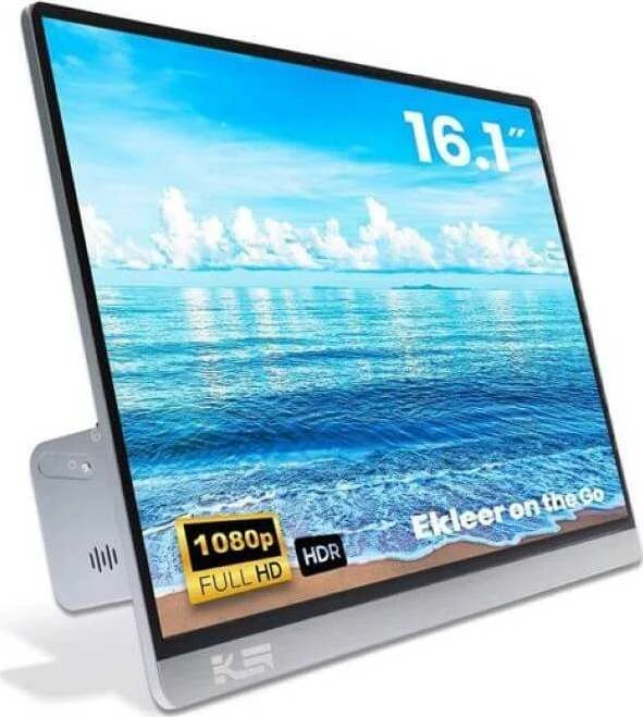 Monitorius Ekleer 16" Portable LCD Ekranas USB Type-C su Travel Pouch (EK16FCG)