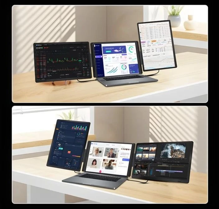 Monitorius Extralink Smart Life S9G 16" | Nešiojami monitoriai laptopui | 2 monitoriai, IPS, 1920x1200