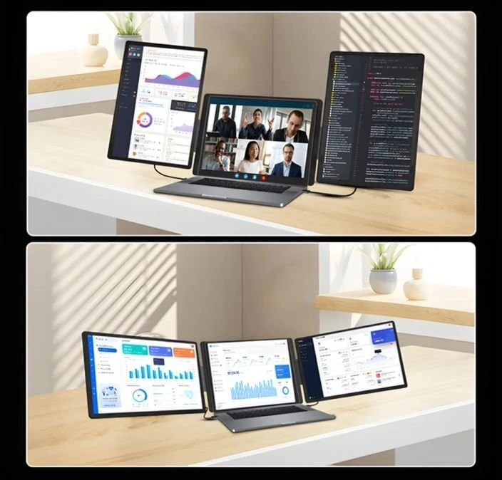 Monitorius Extralink Smart Life S9G 16" | Nešiojami monitoriai laptopui | 2 monitoriai, IPS, 1920x1200