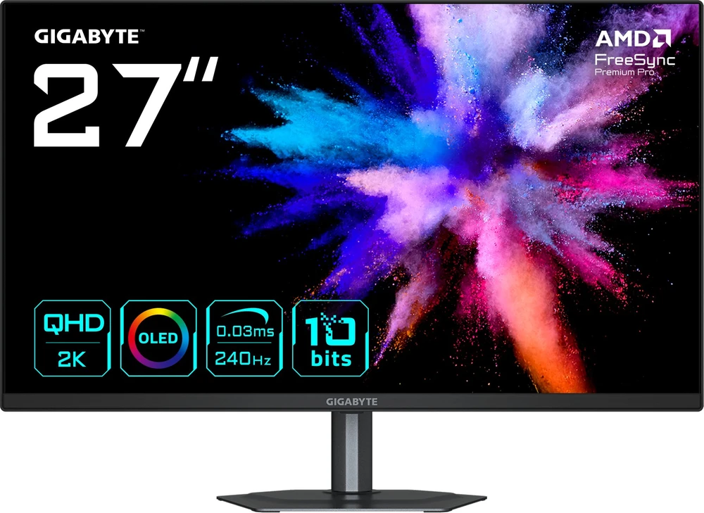 Monitorius Gigabyte | GO27Q24 | 27" | QD-OLED | QHD | 240 Hz | 0.03 ms | 2560 x 1440 | 400 cd/m²