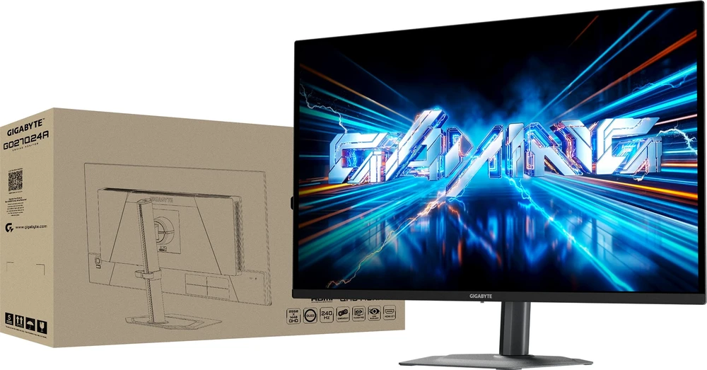 Monitorius Gigabyte | GO27Q24A EK | 27 " | QD‑OLED | QHD | 240 Hz | 0.03 ms | 2560 x 1440 pikselių | 400 cd/m² | HDMI jungtys quantity 2