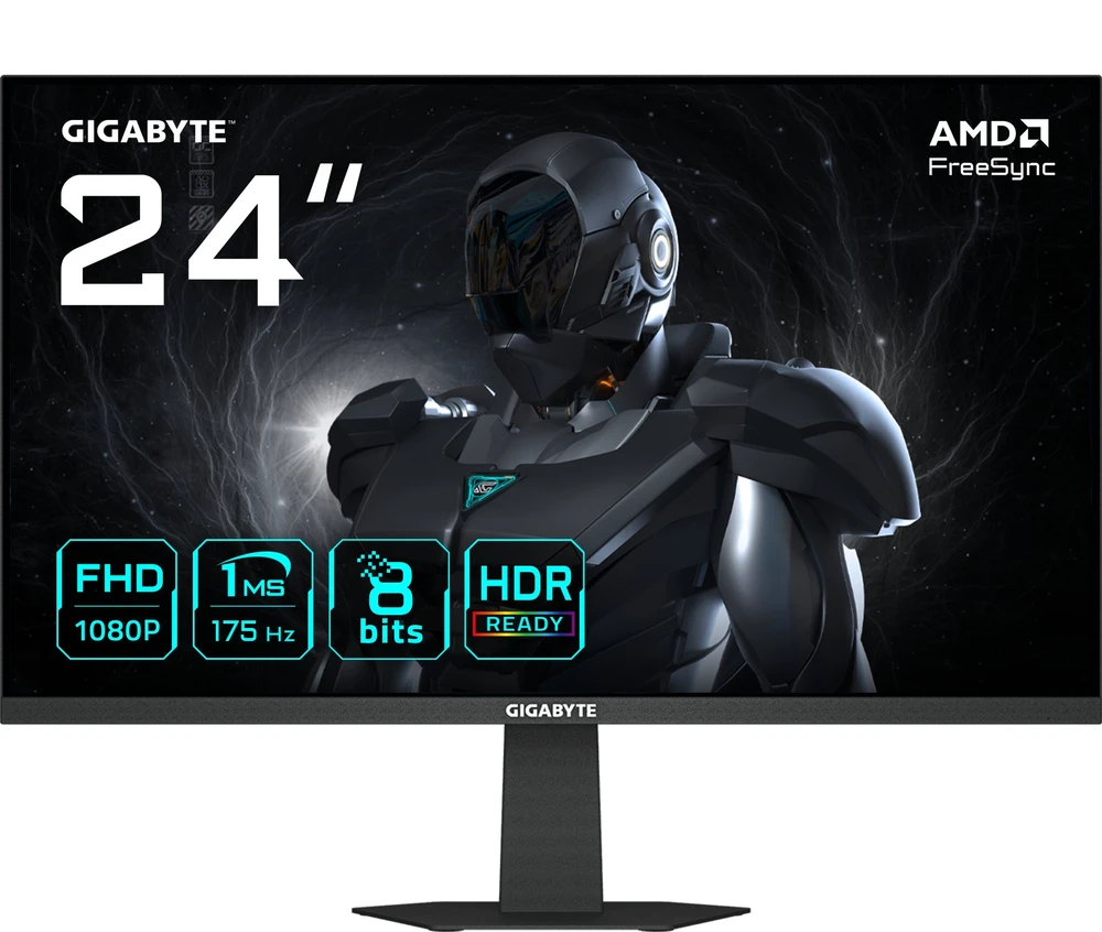 „GIGABYTE GS24F14A“, 23,8 colio „Full HD“ žaidimų monitorius, 175 Hz, IPS panelė, adaptyvi sinchronizacija
