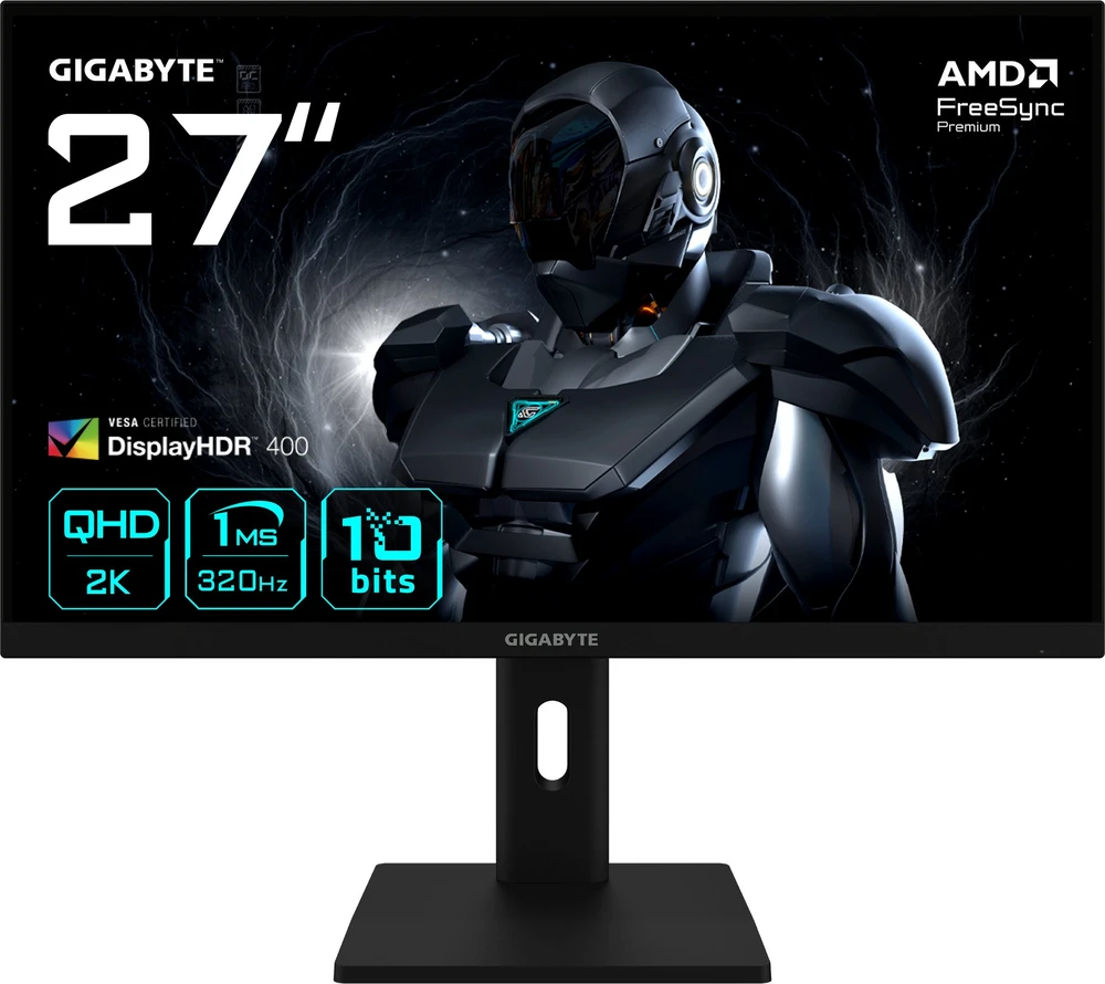 GIGABYTE G27Q3 EK, 27-inch QHD Gaming Monitorius, 320Hz, SS IPS, FreeSync Premium
