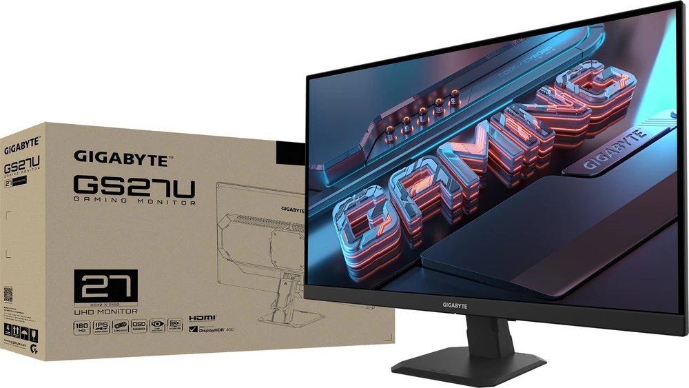 Monitorius Gigabyte | GS27U EK | 27 " | IPS | UHD | 160 Hz | 1 ms | 3840 x 2160 pikselių | 350 cd/m² | HDMI jungtys quantity 2