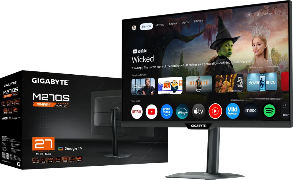 Monitorius Gigabyte | M27QS EK | 27 " | SS IPS | QHD | 180 Hz | 1 ms | 2560 x 1440 pikselių | 350 cd/m² | HDMI jungtys quantity 1