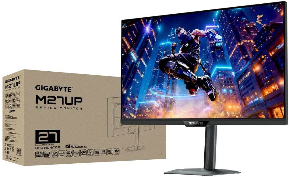 Monitorius Gigabyte | M27UP | 27 " | IPS | UHD | 160 Hz | 1 ms | 3840 x 2160 pikselių | 350 cd/m² | HDMI jungtys quantity 2