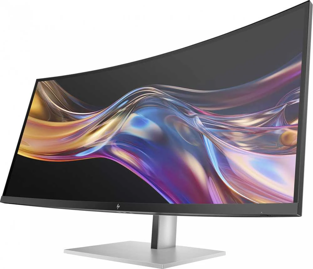 HP 738pu serijos 7 Pro lenktas TB4 įkrovimo monitorius - 37.5" 3840x1600 WQHD+ 400 nitų 60Hz AG, lenktas, IPS Juodas HDR 400, USB-C (100W/65W/15W)/HDMI/ DP Daisy-Chain, 5x USB-A, garsiakalbiai, RJ-45 LAN, reguliuojamo aukščio / pakreipimo / pasukimo, 3 metai (Z38c)