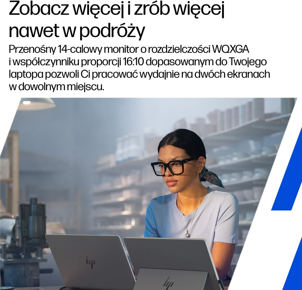 HP 514pn 5 serijos „Pro“ nešiojamasis monitorius – 14,36 colio, 2560 x 1600 WQXGA, 16:10, 75 Hz, 400 nitų AG, IPS, 2 USB-C, pakreipimo funkcija, 3 matmenys (pakeičia E14 G4)