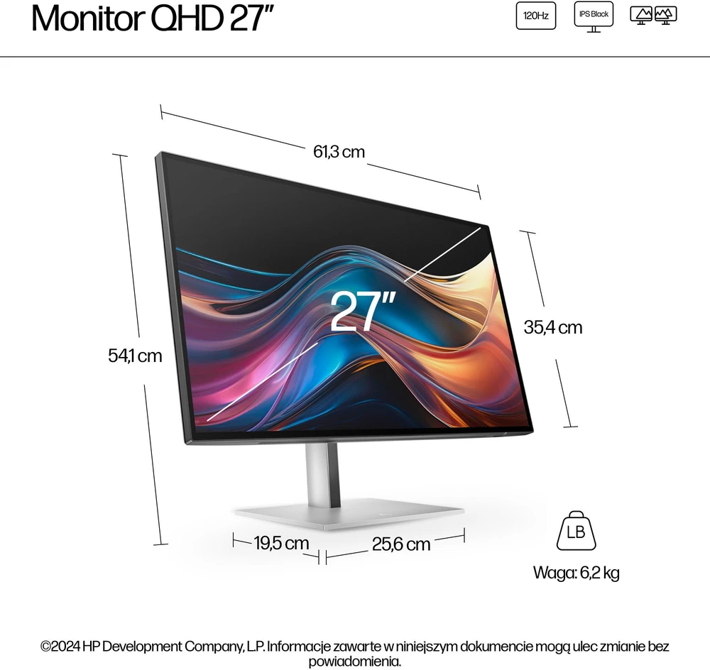 Monitorius HP Series 7 Pro 727pq (8J4D8AA#ABB)