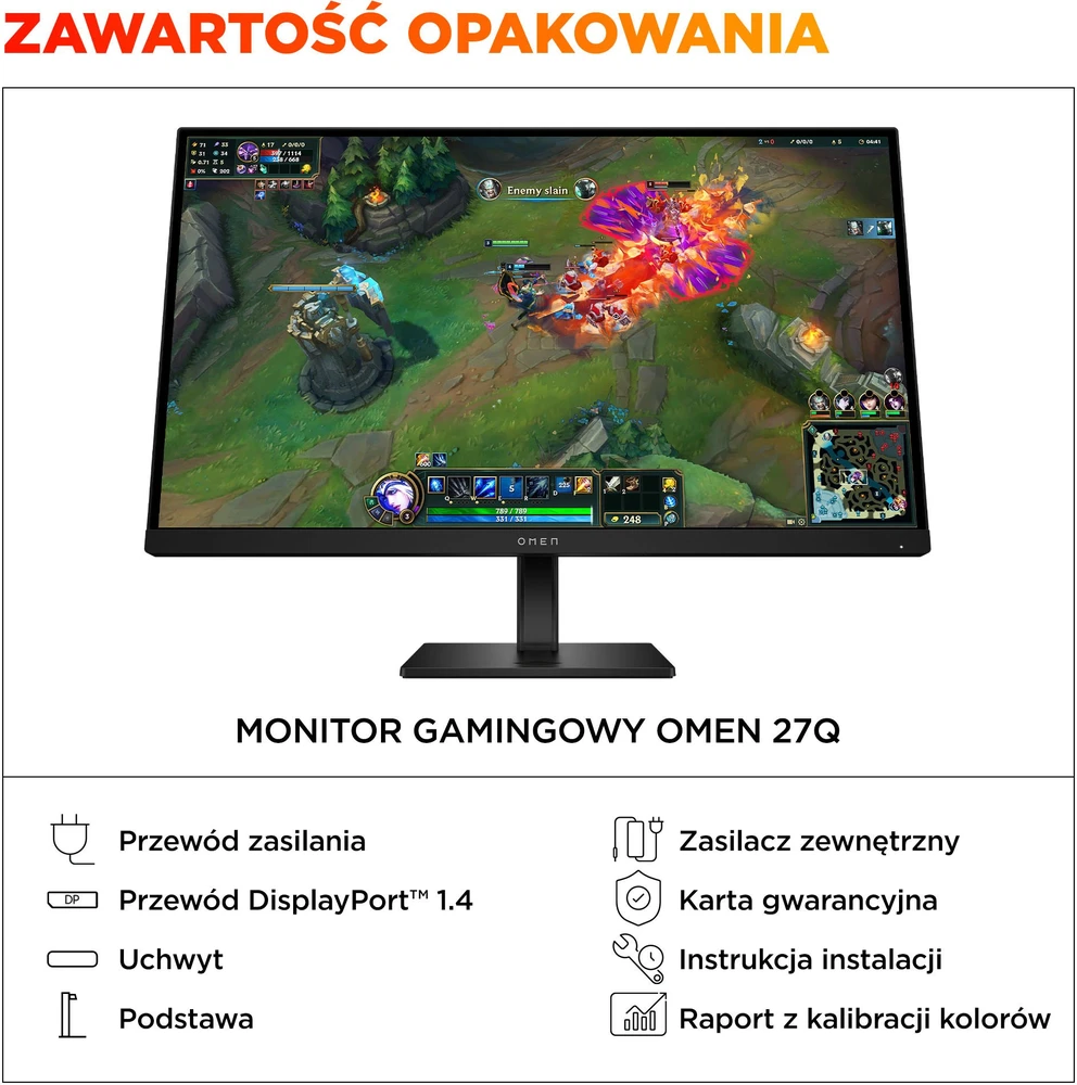 HP OMEN 27 inch QHD 180Hz Gaming Monitorius - 27q G2
