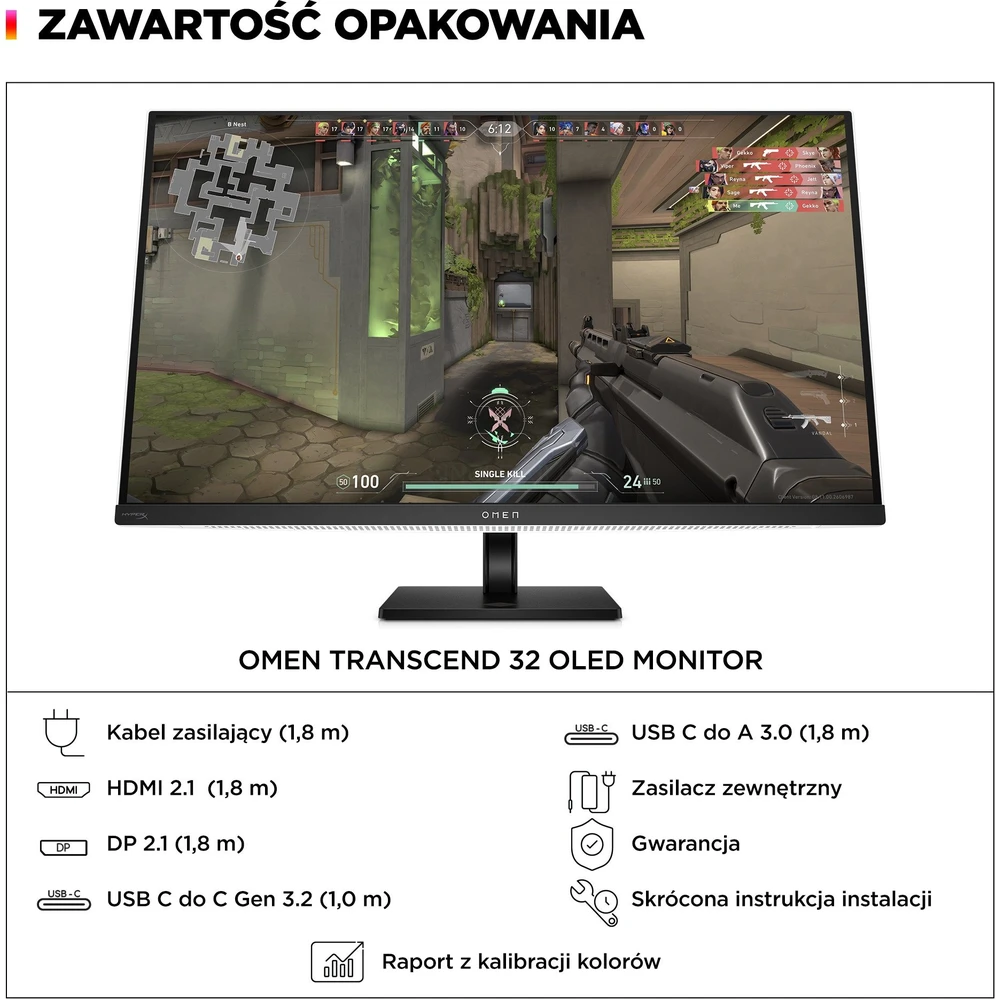 Monitorius HP OMEN Transcend – 240 Hz | 4K | OLED | 31,5 colio
