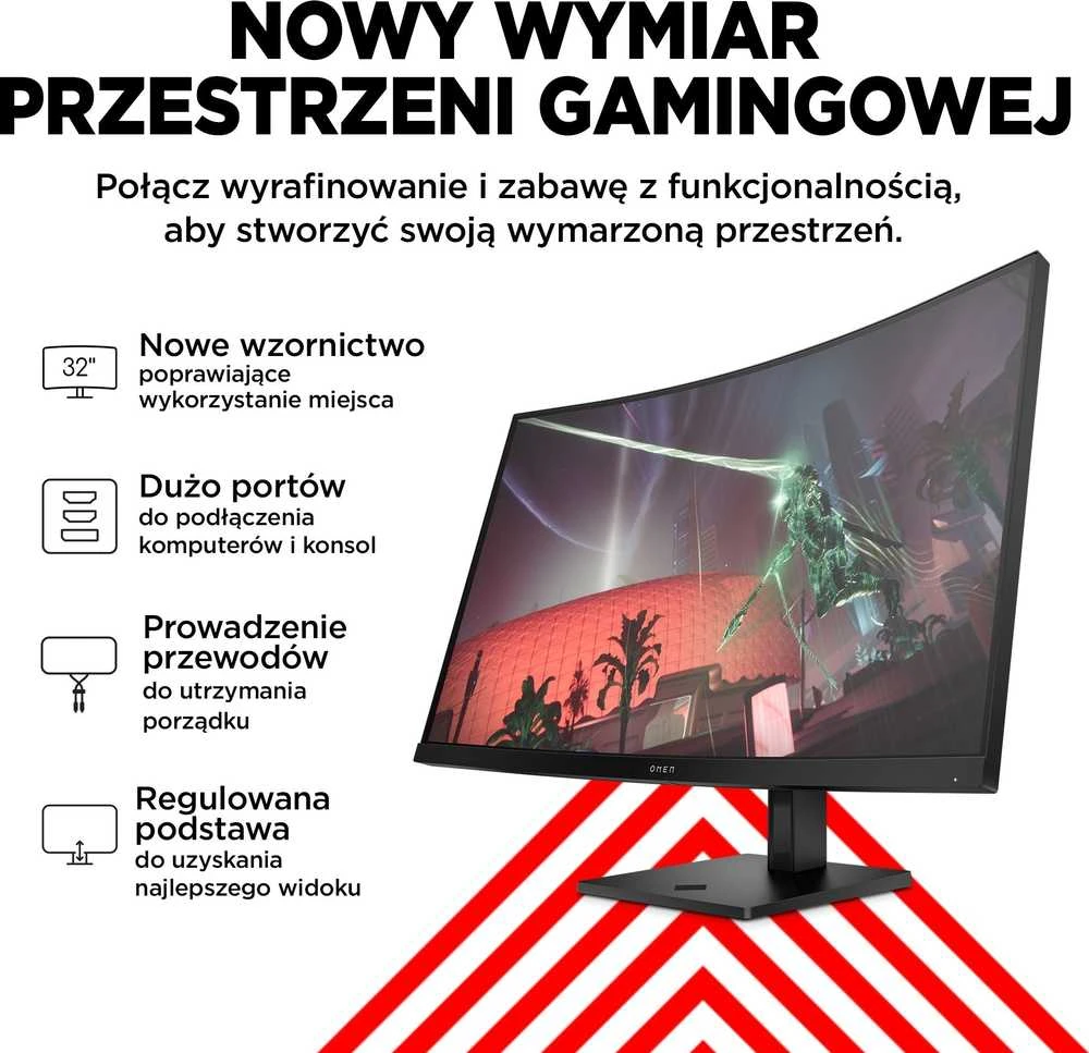 Hewlett Packard (HP) Monitorius - HP Omen 32c 2560 x 1440 Quad HD Juodas