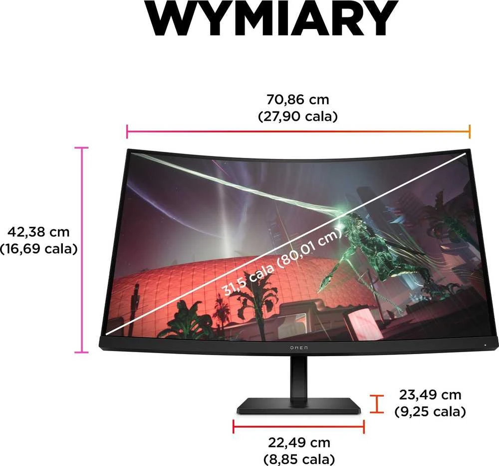 Hewlett Packard (HP) Monitorius - HP Omen 32c 2560 x 1440 Quad HD Juodas