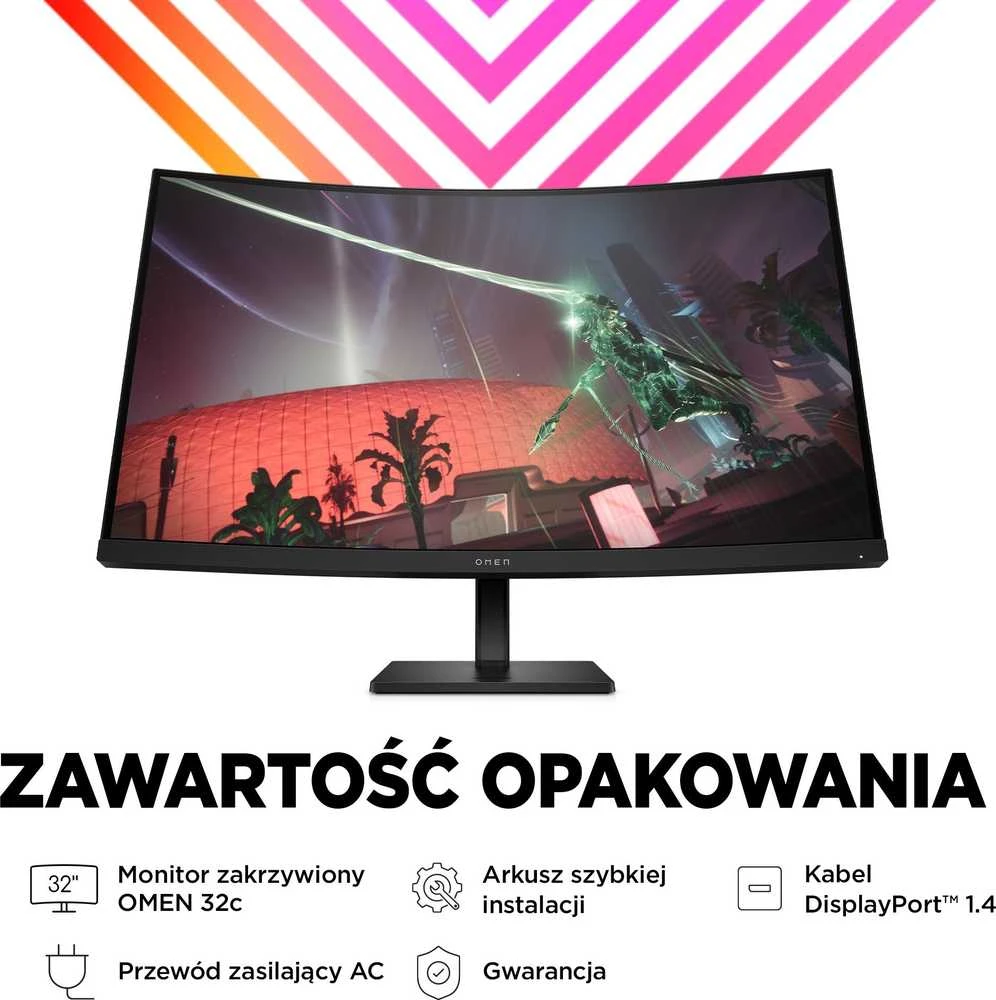 Hewlett Packard (HP) Monitorius - HP Omen 32c 2560 x 1440 Quad HD Juodas