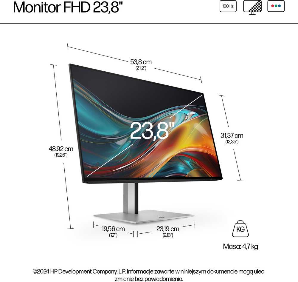 Monitorius HP Series 7 Pro 724PF (8X530AT)