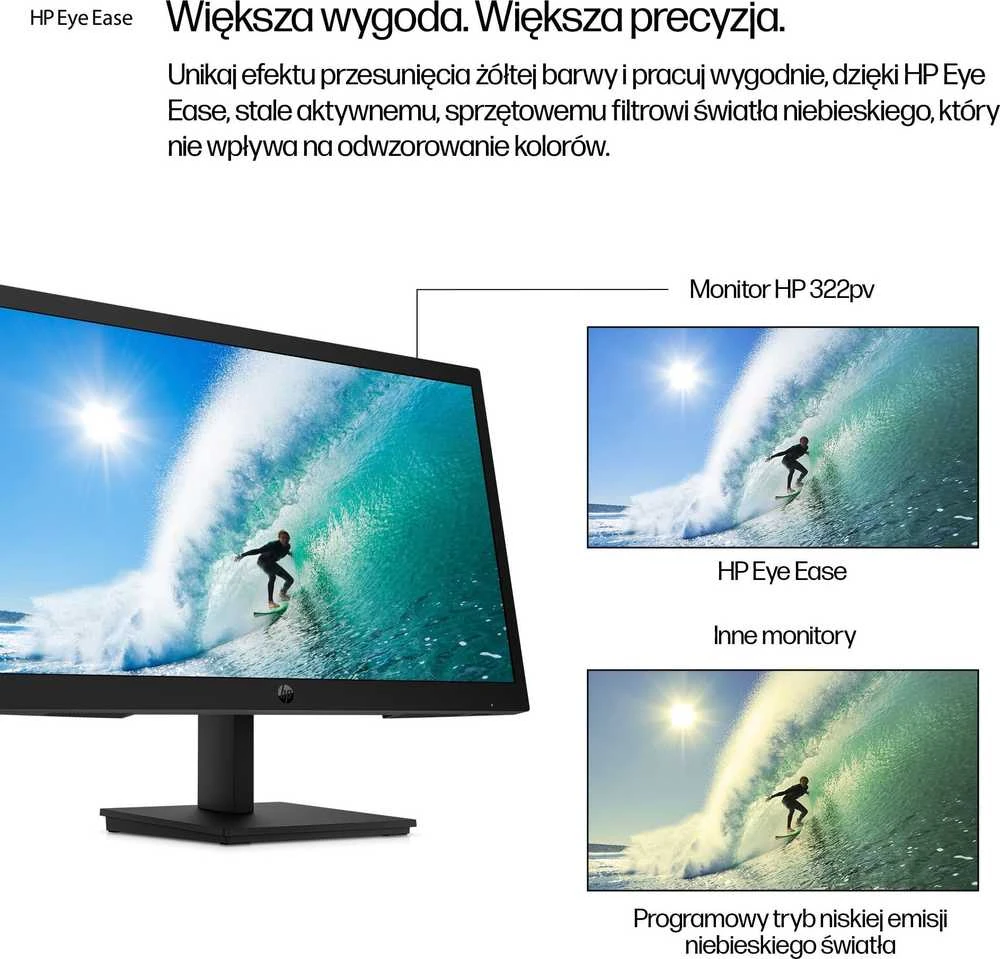 HP 322pv Series 3 Pro FHD monitorius - 21.45" 1920x1080 FHD 250-nit 100Hz AG, VA, HDMI/VGA, pakreipimas, 3 metimai (pakeičia P22v)