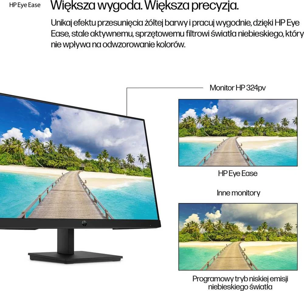 HP 324pv serijos 3 Pro FHD monitorius – 24 colių 1920x1080 FHD 250 nitų 100 Hz AG, VA, HDMI/VGA, pakreipimas, 3 metimai (pakeičia P24v)