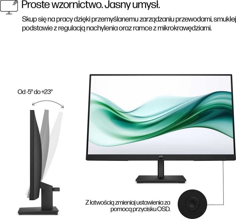 HP 324pv serijos 3 Pro FHD monitorius – 24 colių 1920x1080 FHD 250 nitų 100 Hz AG, VA, HDMI/VGA, pakreipimas, 3 metimai (pakeičia P24v)