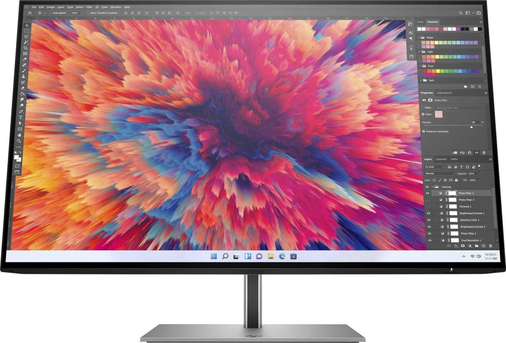 Monitorius Hewlett Packard (HP) HP Z24q G3 QHD ekranas, 60,5 cm (23,8"), 2560 x 1440 pikselių, „Quad HD“, LCD, 5 ms, sidabrinis