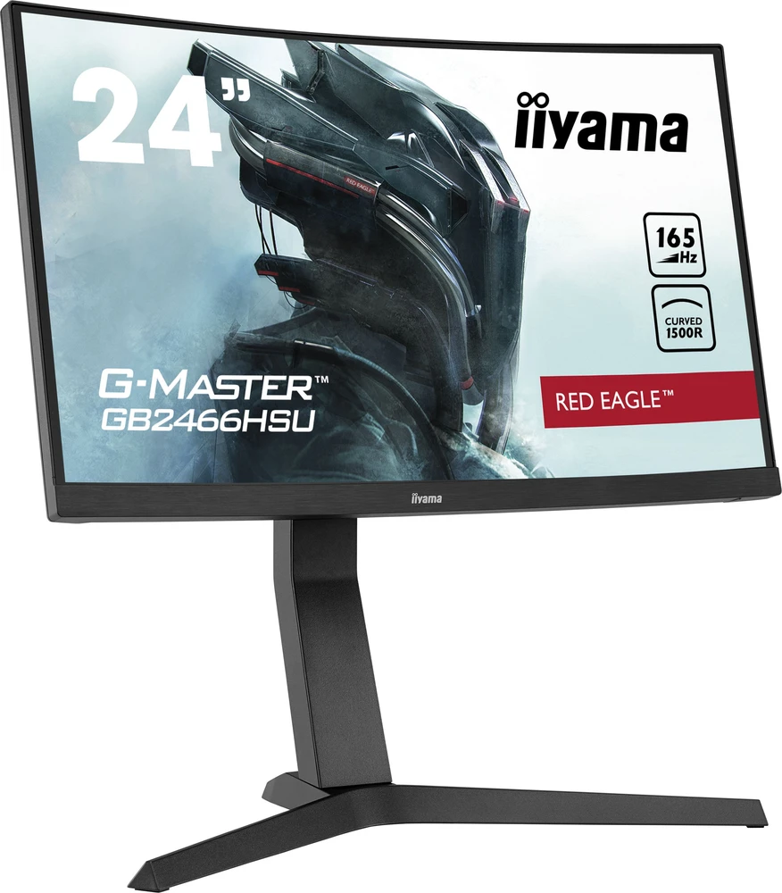 „IIYAMA G-Master GB2466HSU-B1“ 24 colių VA LED FHD lenktas monitorius, 16:9, 165 Hz, 250 cd/m², 1 ms, 2xHDMI, DP, 2x2W, garsas
