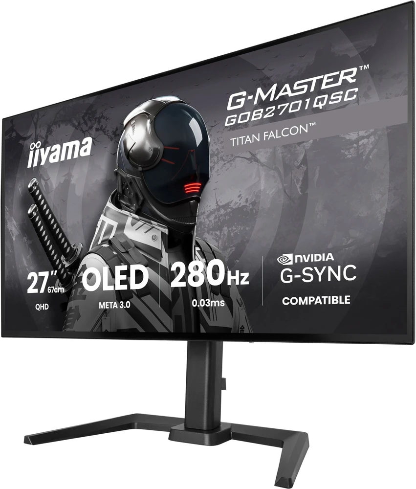 Monitorius iiyama G-Master GOB2701QSC-B1 Titan Falcon - 280Hz | QHD | WOLED | 27" | USB-C PD65W