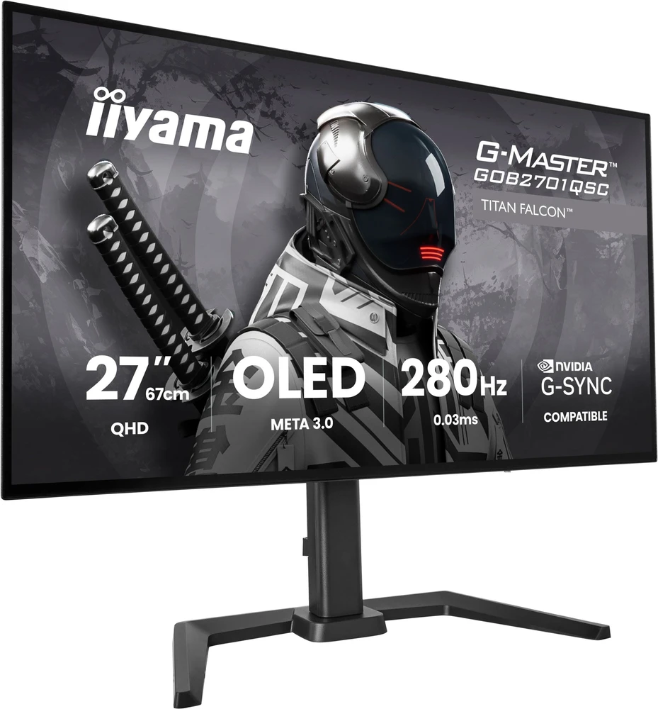 Monitorius iiyama G-Master GOB2701QSC-B1 Titan Falcon - 280Hz | QHD | WOLED | 27" | USB-C PD65W