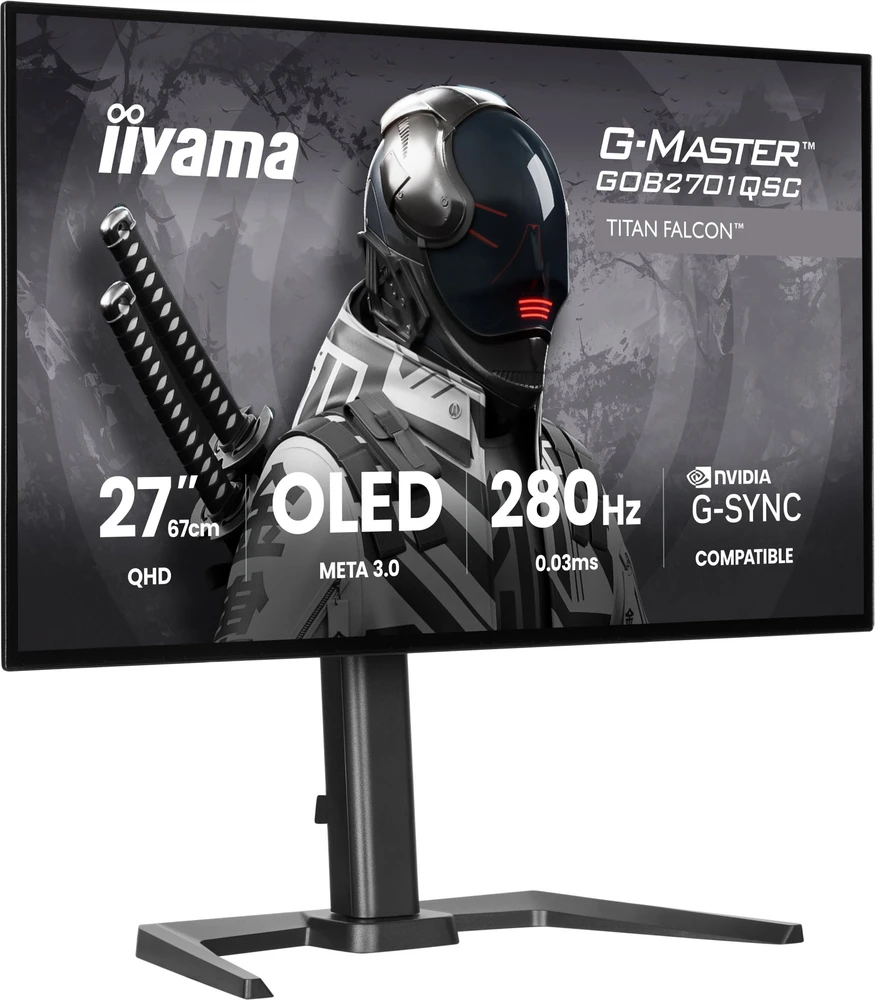 Monitorius iiyama G-Master GOB2701QSC-B1 Titan Falcon - 280Hz | QHD | WOLED | 27" | USB-C PD65W
