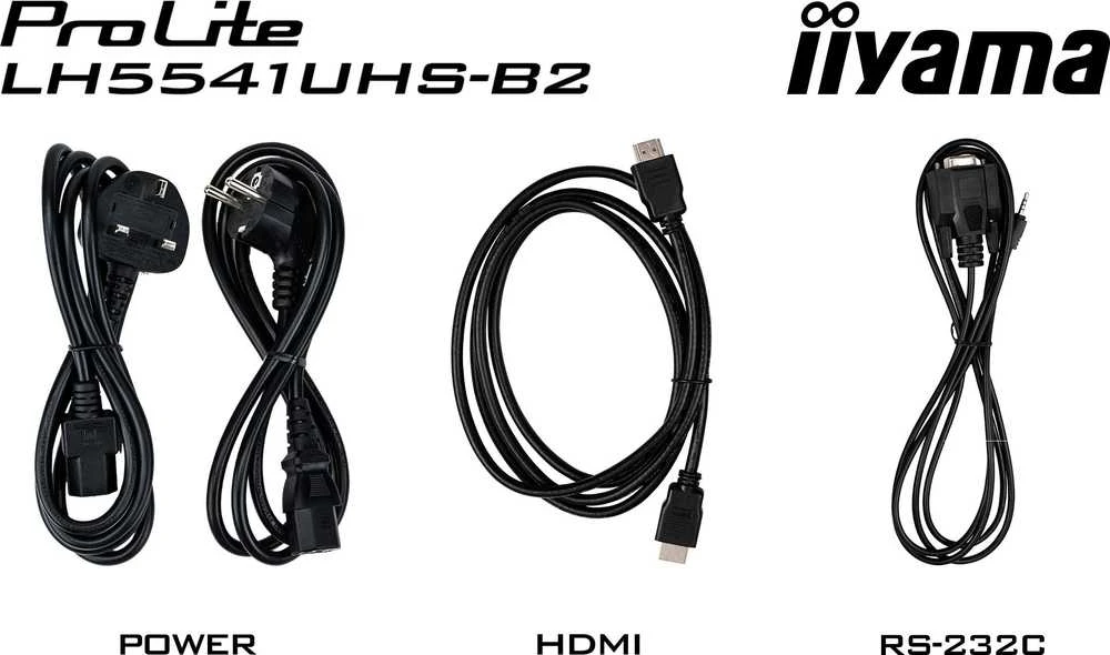 Monitorius IIYAMA LH5541UHS-B2 55 colių 3840 x 2160 4K UHD IPS skydelis 1 Precent Haze Landscape ir Portretas režimas Garsiakalbiai 2x 10W VGA 3x HDMI 500cd/m2