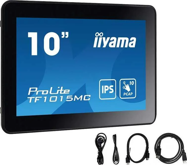 Monitorius IIYAMA TF1015MC-B2 A 10 colių jutiklinis skydelis 1280x1024 VA 500cd 10touch dažai CS VGA HDMIx1 DPx1 IP65 sertifikuotas juodas