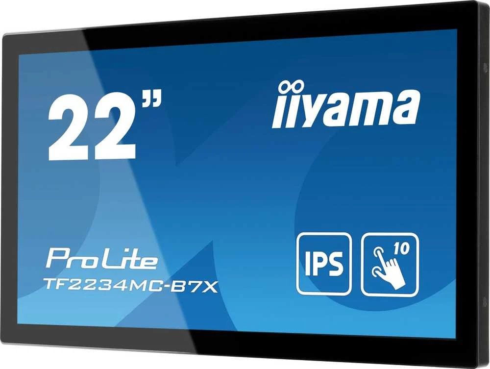 Monitorius IIYAMA 21,5 colio IPS 1920x1080 10 taškų jutiklinė apsauga nuo pirštų atspaudų 1000:1 305cd/m2 8ms HDMI DP VGA USB jutiklinė sąsaja