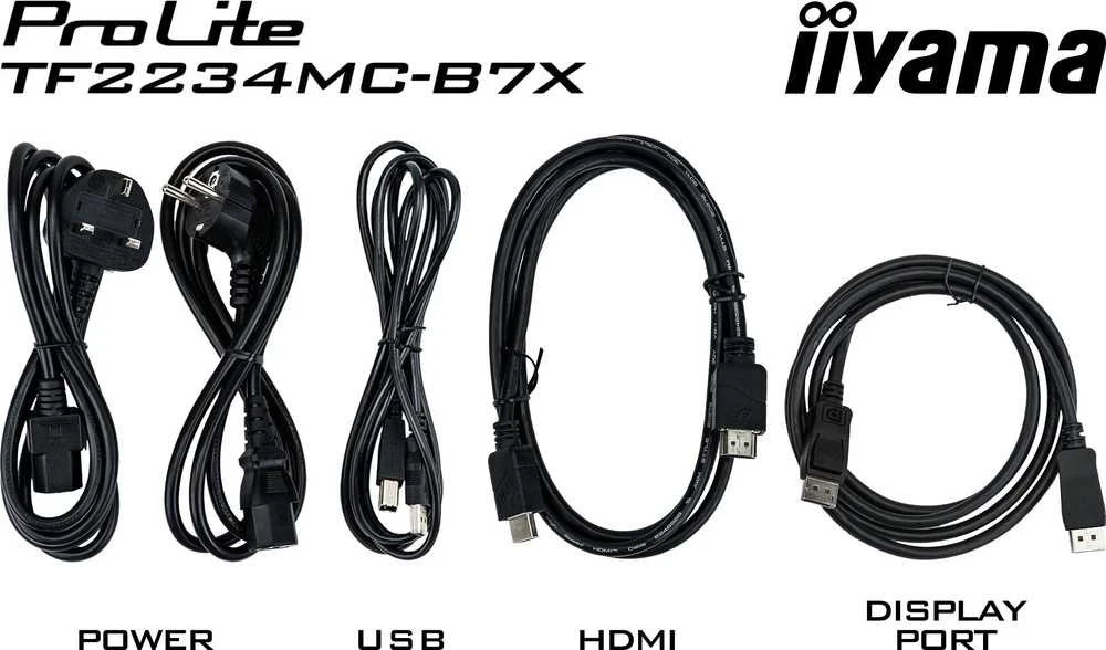 Monitorius IIYAMA 21,5 colio IPS 1920x1080 10 taškų jutiklinė apsauga nuo pirštų atspaudų 1000:1 305cd/m2 8ms HDMI DP VGA USB jutiklinė sąsaja