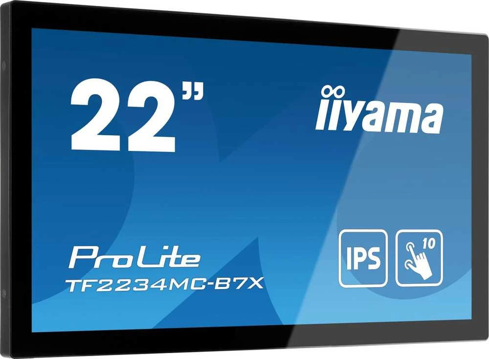 Monitorius IIYAMA 21,5 colio IPS 1920x1080 10 taškų jutiklinė apsauga nuo pirštų atspaudų 1000:1 305cd/m2 8ms HDMI DP VGA USB jutiklinė sąsaja