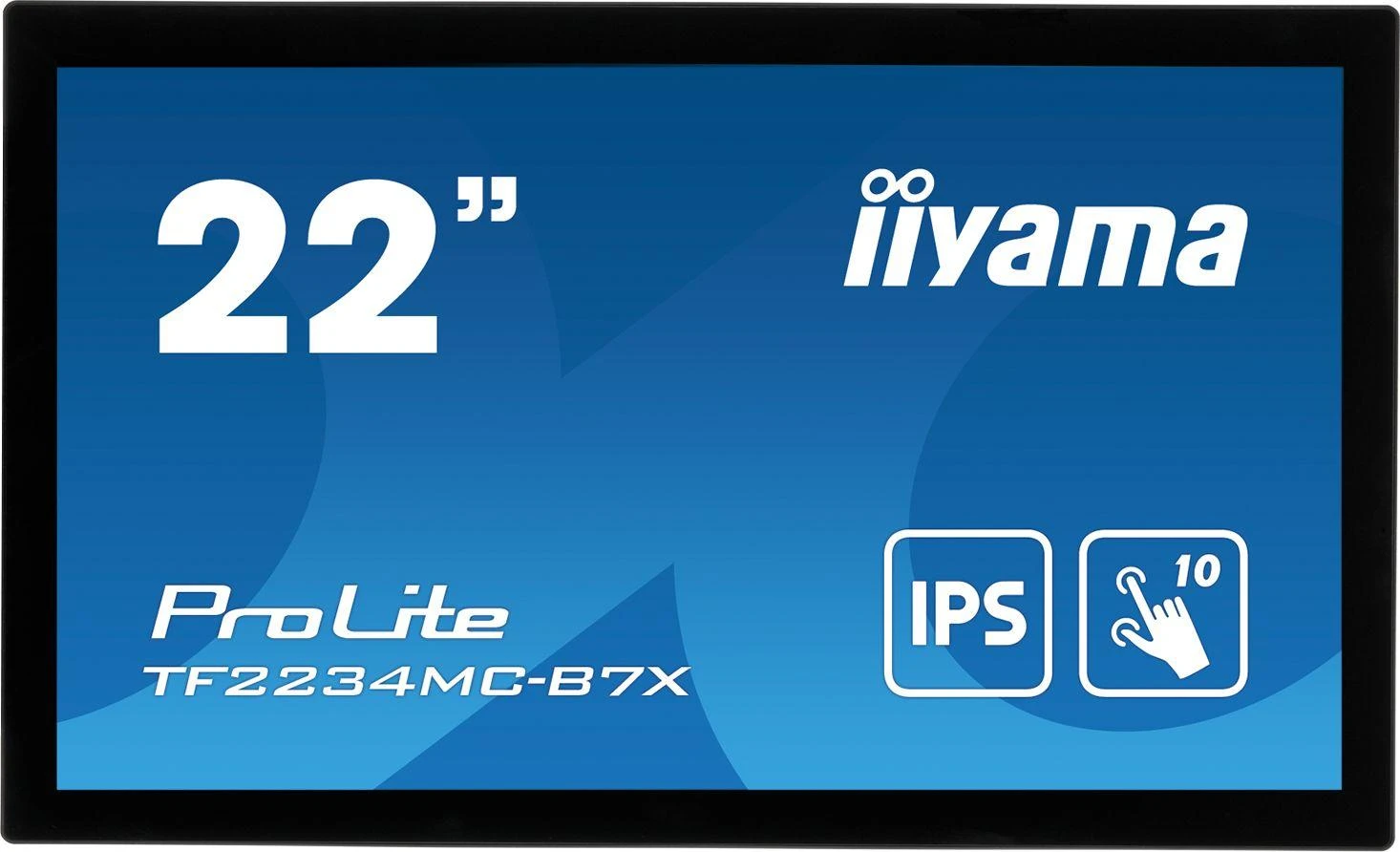 Monitorius IIYAMA 21,5 colio IPS 1920x1080 10 taškų jutiklinė apsauga nuo pirštų atspaudų 1000:1 305cd/m2 8ms HDMI DP VGA USB jutiklinė sąsaja