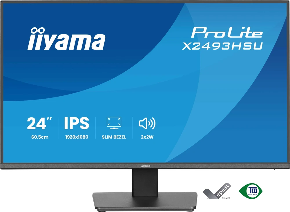 Monitorius „iiyama ProLite X2493HSU-B1“ – 120 Hz | „Full HD“ | IPS | 23,8 colio | 1 ms | USB-C