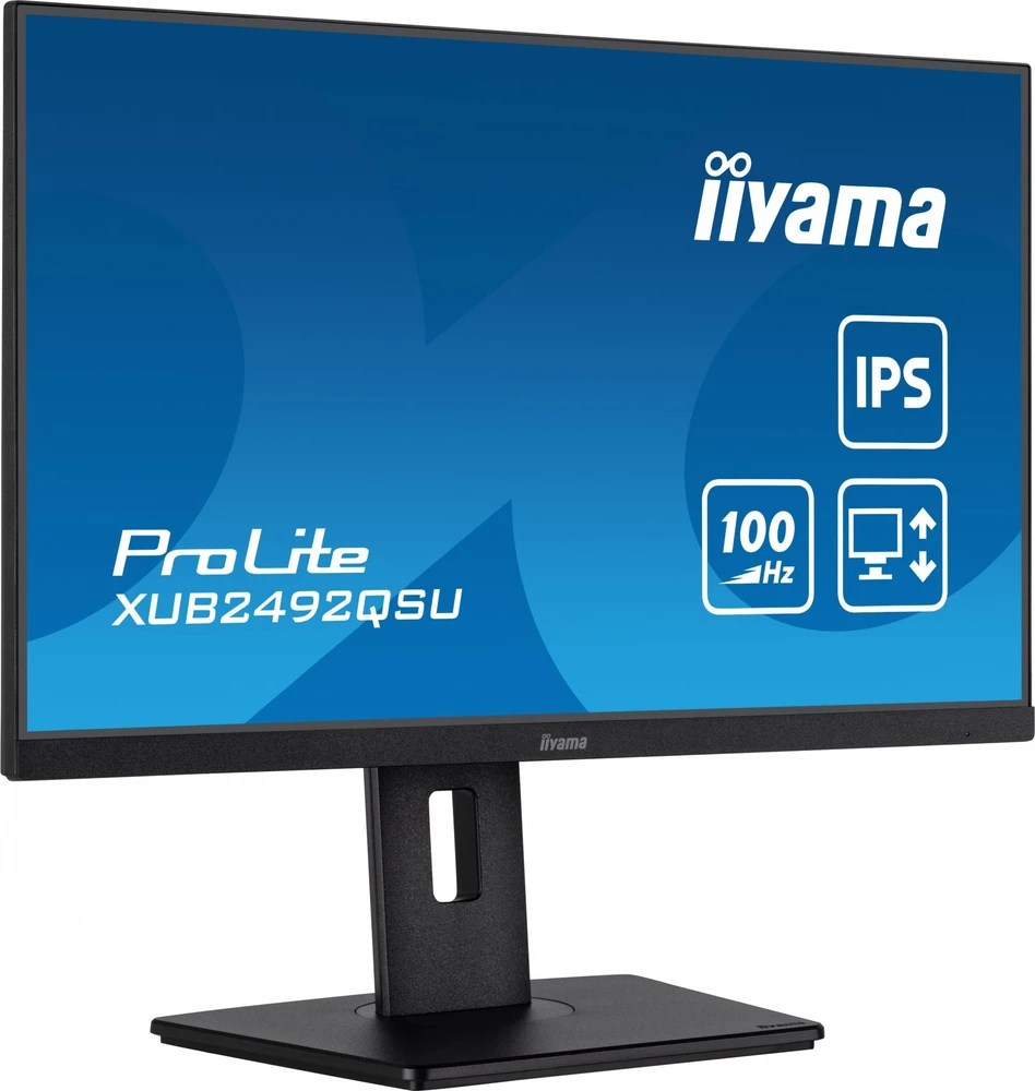 IIYAMA XUB2492QSU-B1 24 colių ETE IPS skydelis 2560x1440 100Hz QHD 05ms MPRT FreeSync 15cm Aukštis Adj. Stovas 300cd/m2 HDMI DisplayPort