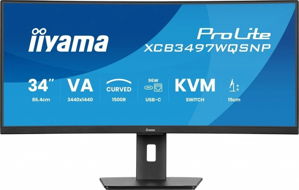 Monitorius „iiyama ProLite XCB3497WQSNP-B1“ – 120 Hz | UWQHD | 34 colių | VA | 0,4 ms + „Norton Small Business“