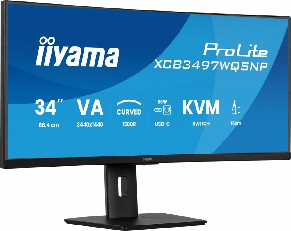Monitorius „iiyama ProLite XCB3497WQSNP-B1“ – 120 Hz | UWQHD | 34 colių | VA | 0,4 ms + „Norton Small Business“