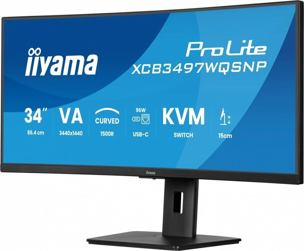 Monitorius „iiyama ProLite XCB3497WQSNP-B1“ – 120 Hz | UWQHD | 34 colių | VA | 0,4 ms + „Norton Small Business“