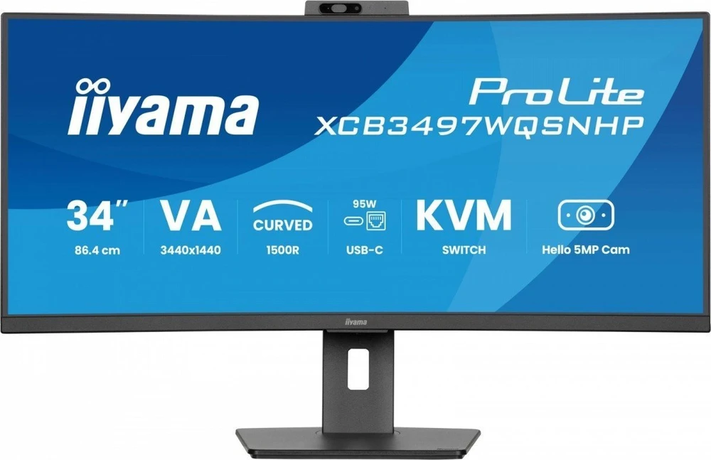 Monitorius „iiyama ProLite XCB3497WQSNPH-B1“ – 120 Hz | UWQHD | 34 colių | VA | 0,4 ms + „Norton Small Business“