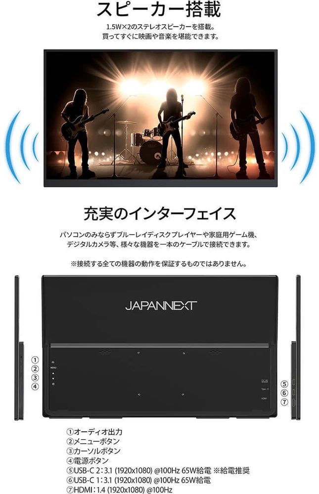 Monitorius Nezatříděno JAPANNEXT 60,5 cm JN-MD-IPS238F-C6 HDMI/USB-C FHD televizorius