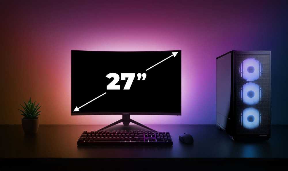 Monitorius LC-Power 68.6cm (27") LC-M27FC FHD 16:9 1xDP+2xHDMI